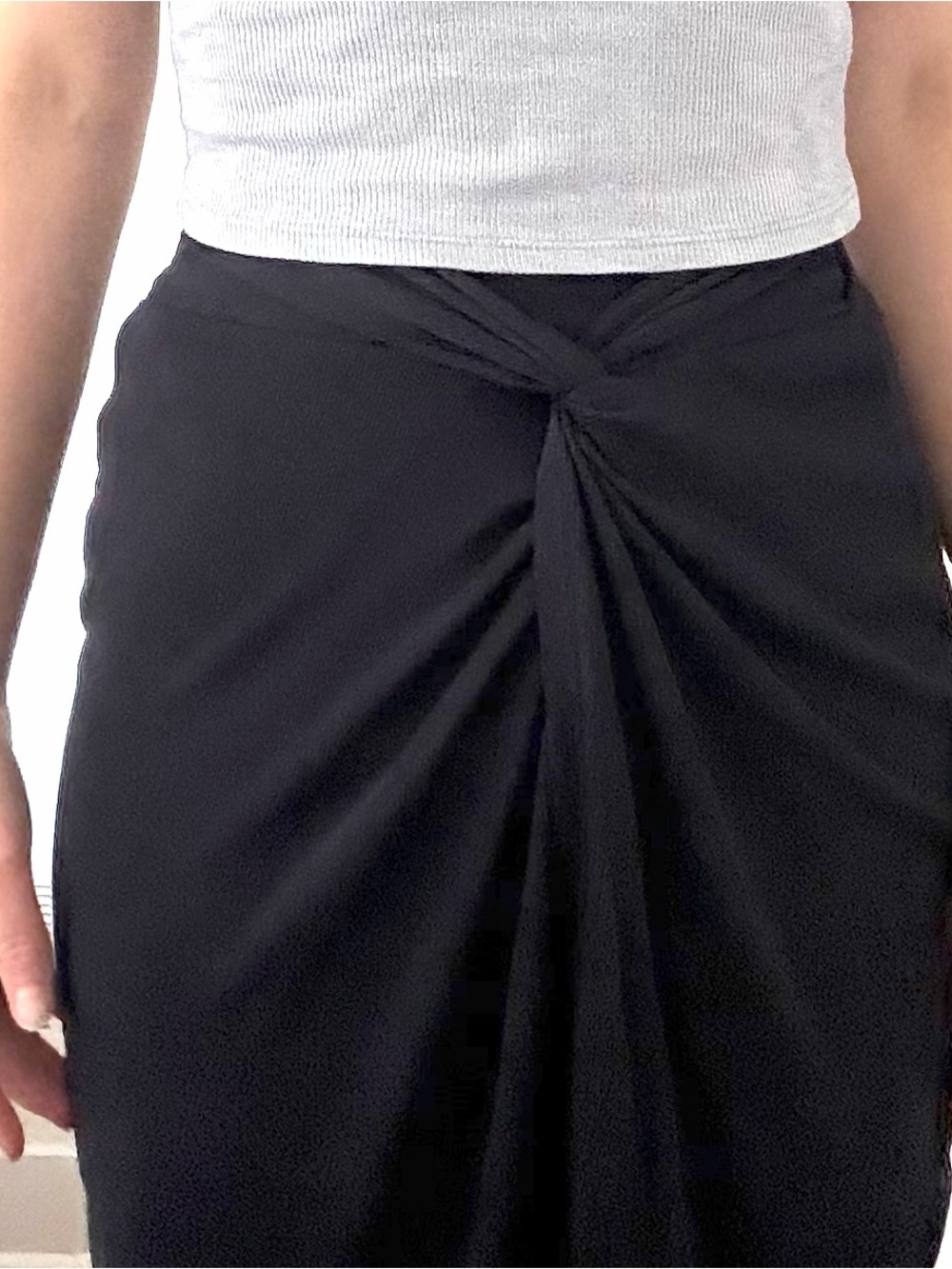 SPF 50+ Constant Sol Women's Black Twist-Front Midi Skirt